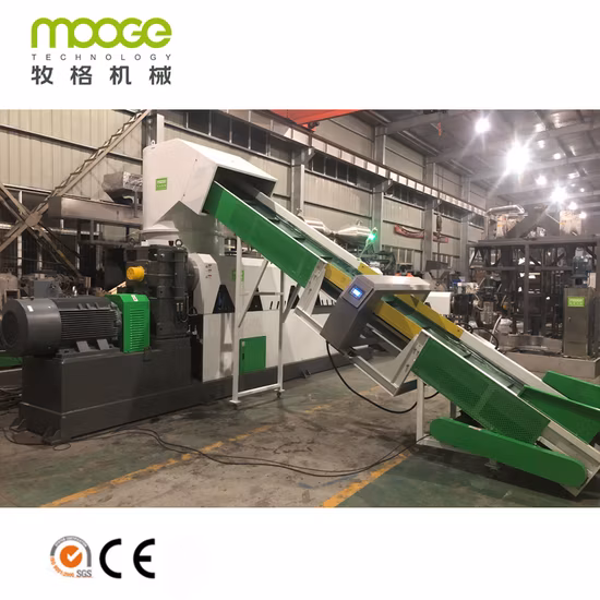 Rifiuti PP/PE/LDPE/HDPE/BOPP/PA/PVC/ABS/PS/PC/EPE/EPS/PET Borsa tessuta jumbo in scaglie di film Linea di granulatore di plastica Impianto di pellettizzazione Macchina per il riciclaggio di granulazione